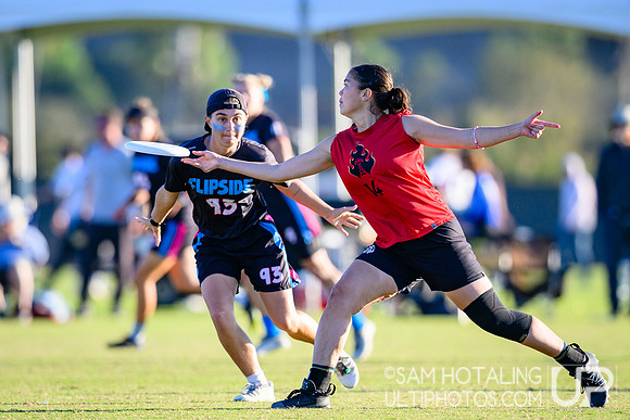 Flipside vs Seattle Riot in women’s placement play during Club Championships at Surf Cup Sports Park