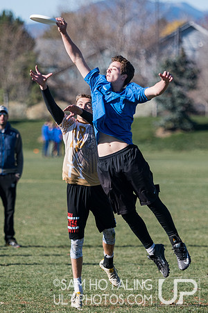 BROOMFIELD, CO: Arapahoe Black vs. Lakewood DEEP; Pool Play at CO Mixed HS States, Nov. 10, 2018. © Samuel Hotaling for UltiPhotos
