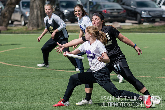 Marlee Akerson breaks the mark for a reset at Rocky Mountain DI Conf. Championships, Women's