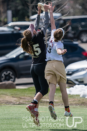 Britta Bergstrom skies for a goal at Rocky Mountain DI Conf. Championships, Women's
