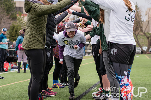 CSU Helles Belles celebrates its starters at Rocky Mountain DI Conf. Championships, Women's