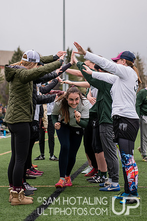 CSU Helles Belles celebrates its starters at Rocky Mountain DI Conf. Championships, Women's