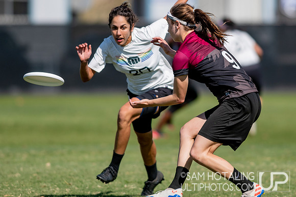 Womxn’s quarterfinals at the USAU National Club Championships. October 25, 2019