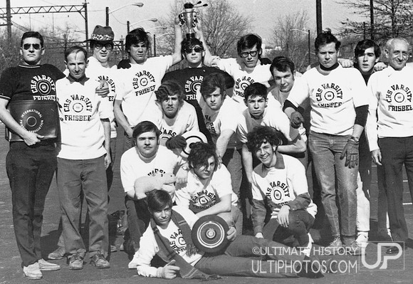A photo of the Columbia High School team, the birthplace of ultimate, 1970