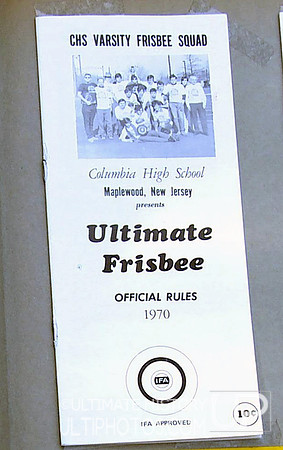 An official rules booklet from Columbia High School, the birthplace of ultimate, 1970