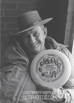 Walter "Fred" Morrison, Frisbee inventor, 1988