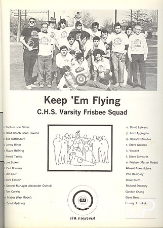 A roster from Columbia High School, the birthplace of ultimate, 1970