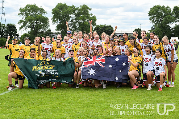 USA U20 Women and Australia U20 Women's Team Photo - WJUC Sunday