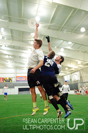 Garnet Valley, PA: Players vying for a spot on Major League Ultimate's Philadelphia Spinners test their skills at the first 2014 combine, Sunday, January 5 2014.